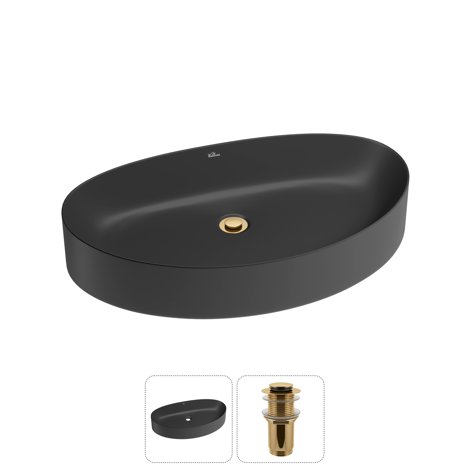 Накладная раковина для ванной комнаты Wellsee Belle Spa 2.0 20212623R в наборе 2 в 1: раковина матов