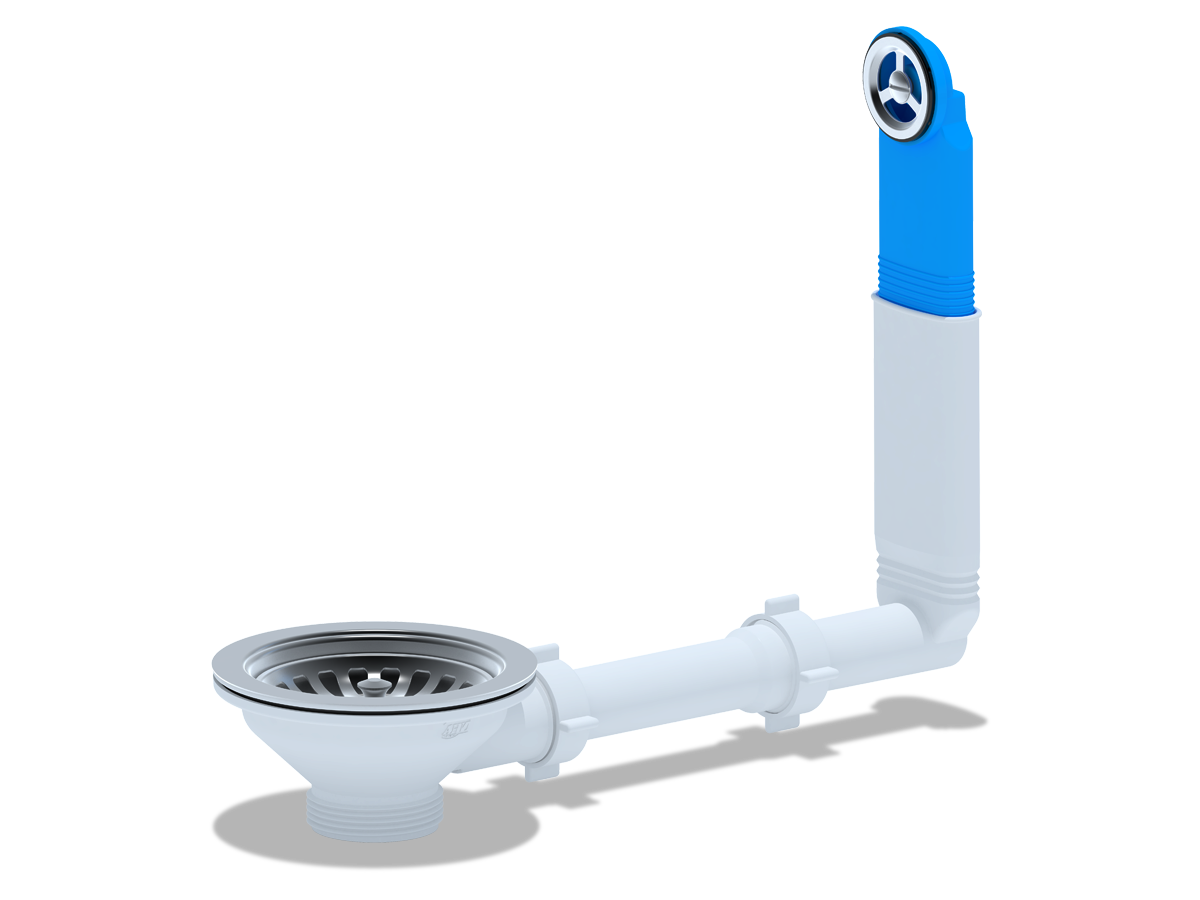 Перелив жесткий Ани для мойки 3 1/2" скруглым вертикальным корпусом, ANI PLAST