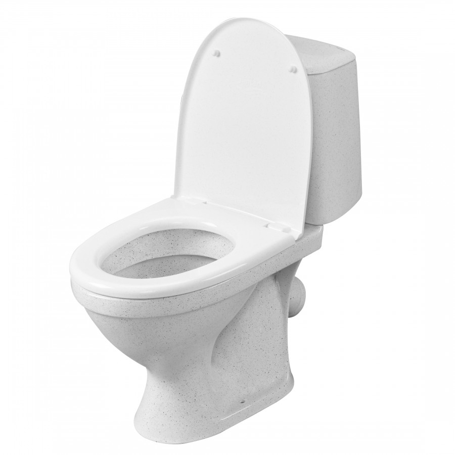 Унитаз-компакт "Соната" косой выпуск,1 сорт,с кнопочной арматурой и сиденьем,крап на белом ,SANTERI Унитаз-компакт "Соната" косой выпуск,1 сорт,с кнопочной арматурой и сиденьем,крап на белом ,SANTERI