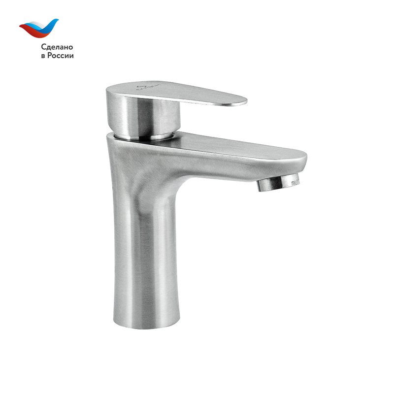 СТАЛЬ Смеситель для умывальника с коротким изливом,одноручный, СЛАВЕН,НЖ12