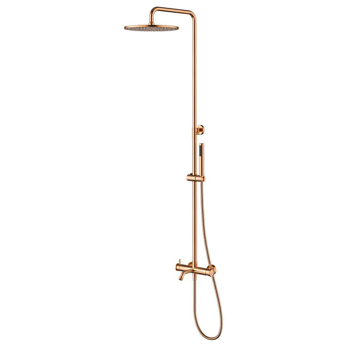 Смеситель Lemark Зенит LMF-1626S-BRRGN для ванны и душа с регулируемой высотой штанги, монолитным из