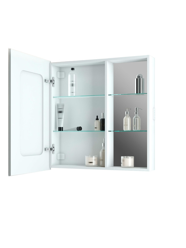Зеркало-шкаф Aperio LED 800х800 левый с розеткой