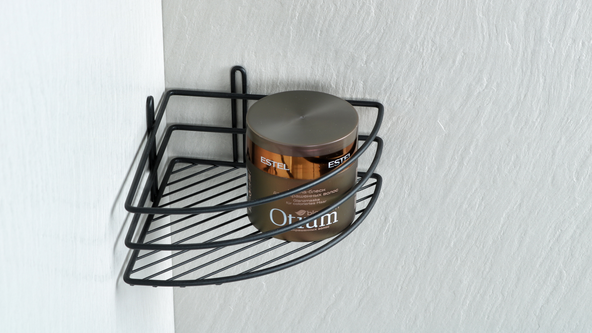 Полка угловая одноэтажная черная Fixsen FX-710B-1