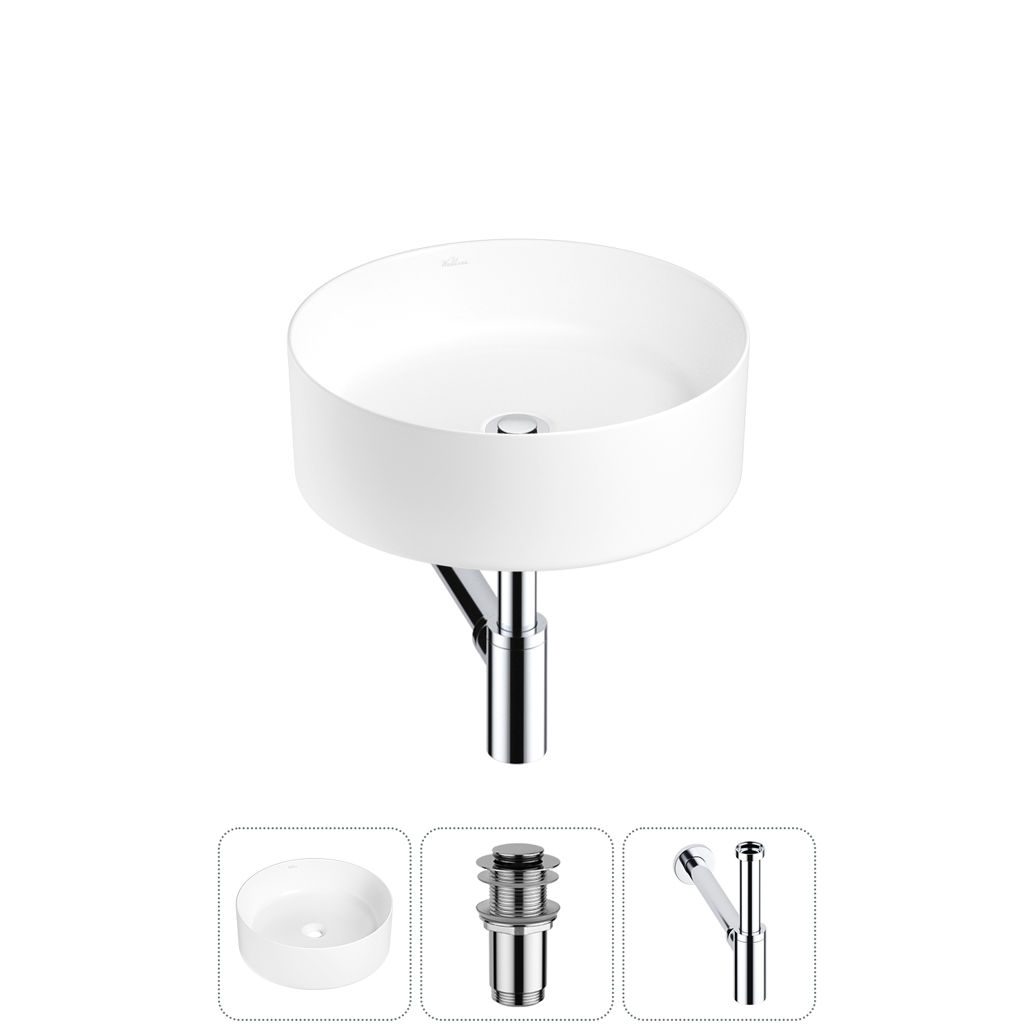Накладная раковина для ванной комнаты Wellsee Belle Spa 20212145R в наборе 3 в 1: раковина белый гля