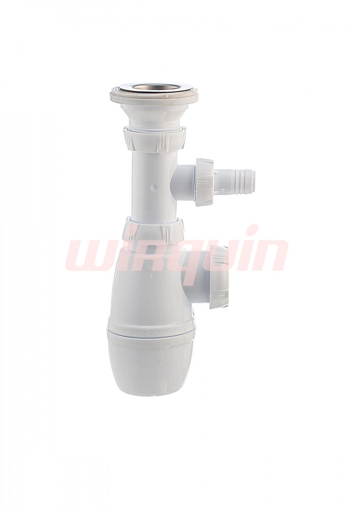 Сифон МИНОР 1¼ х 40 мм с отводом и с выпуском WIRQUIN