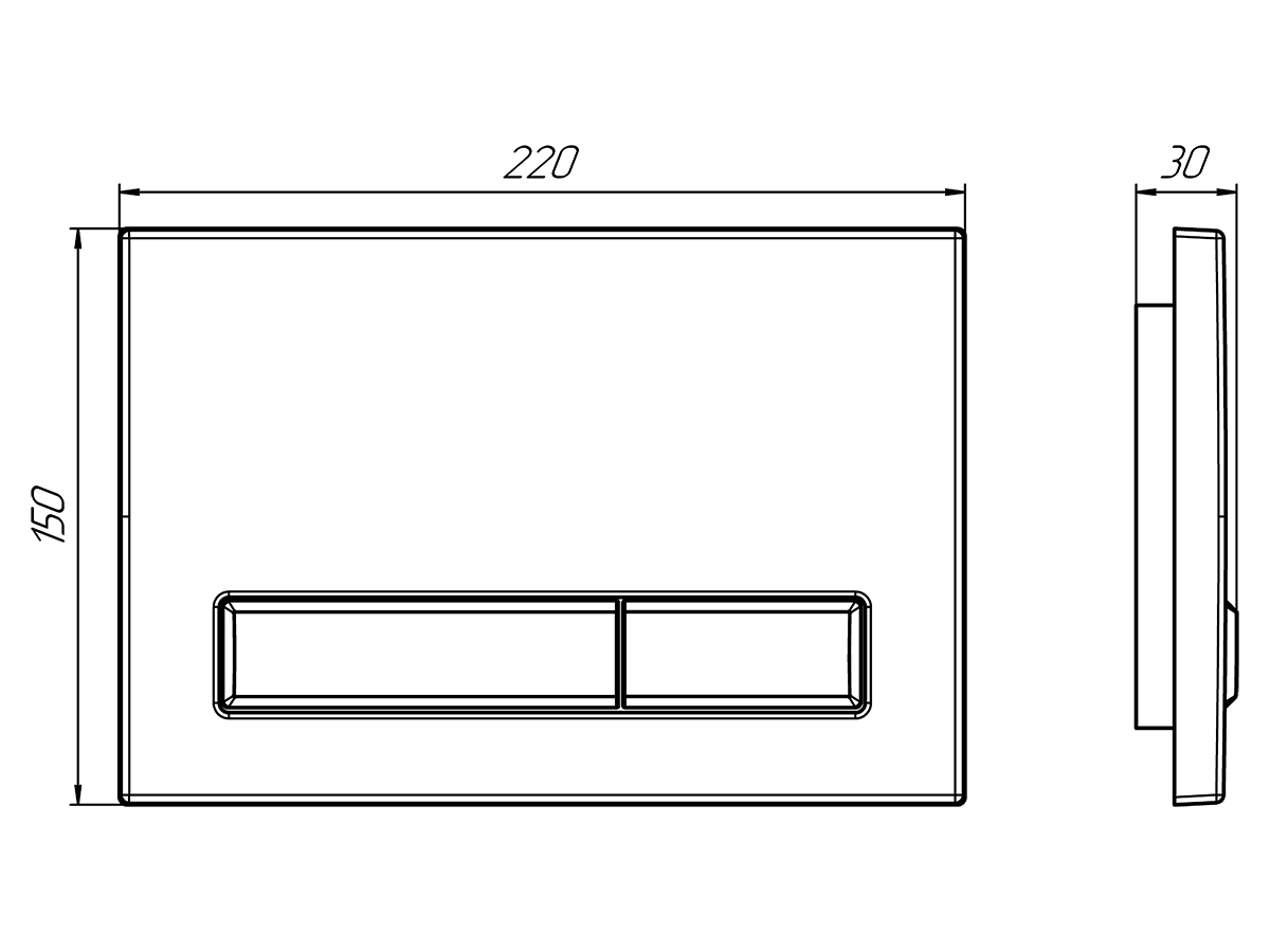 Набор инсталляции 50 см АНИ Пласт WN1141 с унитазом, сиденьем, прямоугольной кнопкой смыва хром
