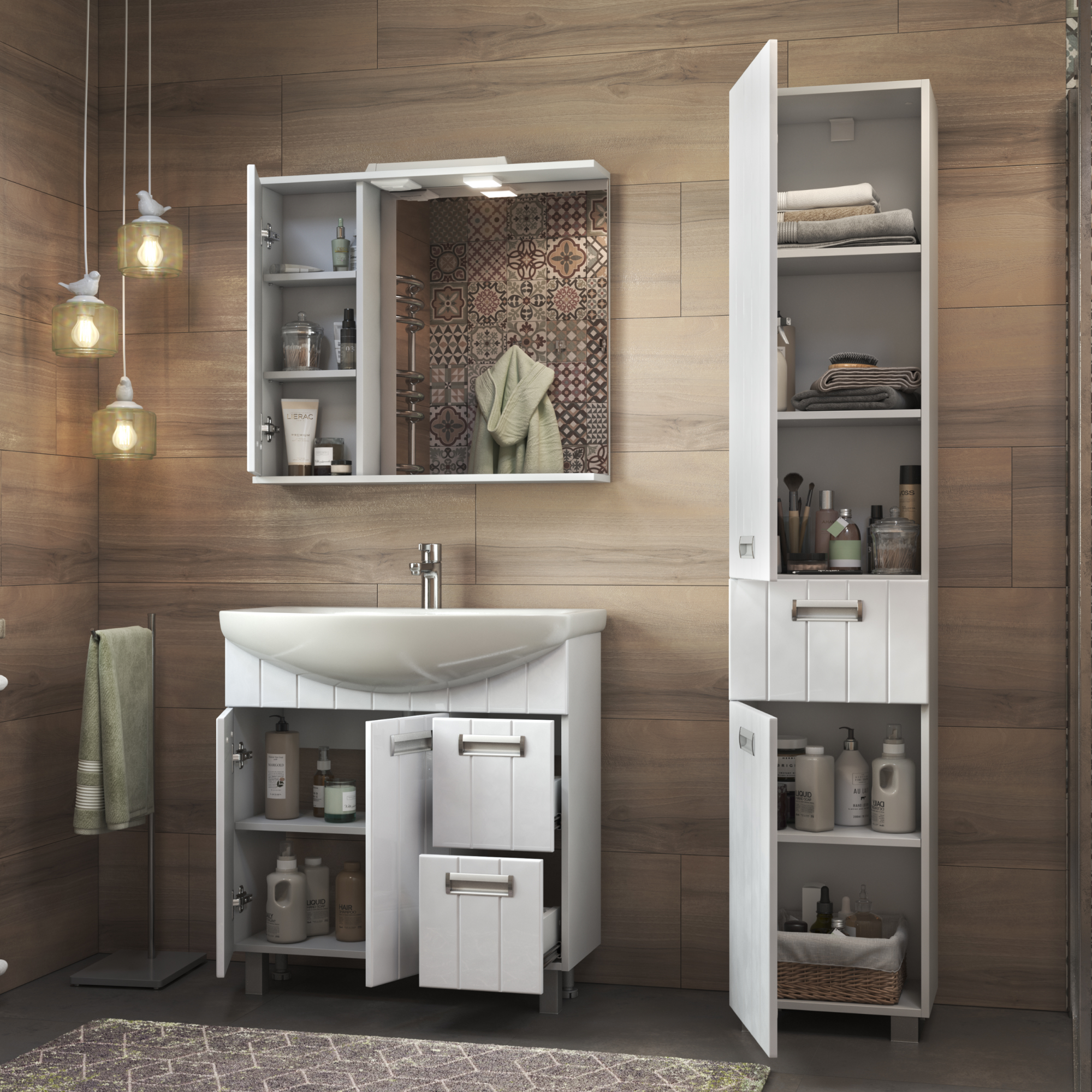 Зеркало со шкафом VIGO Diana 80 подвесное белый (z.DIA.80.L.El) Зеркало со шкафом VIGO Diana 80 подвесное белый (z.DIA.80.L.El)