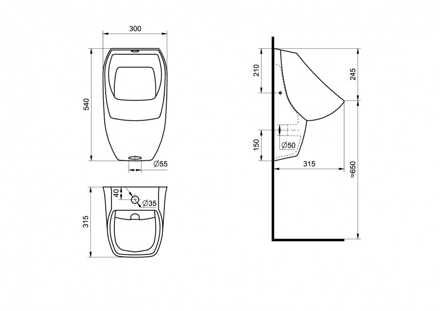 ГАЛА писсуар с креплением. САНТЕК ГАЛА писсуар с креплением. САНТЕК