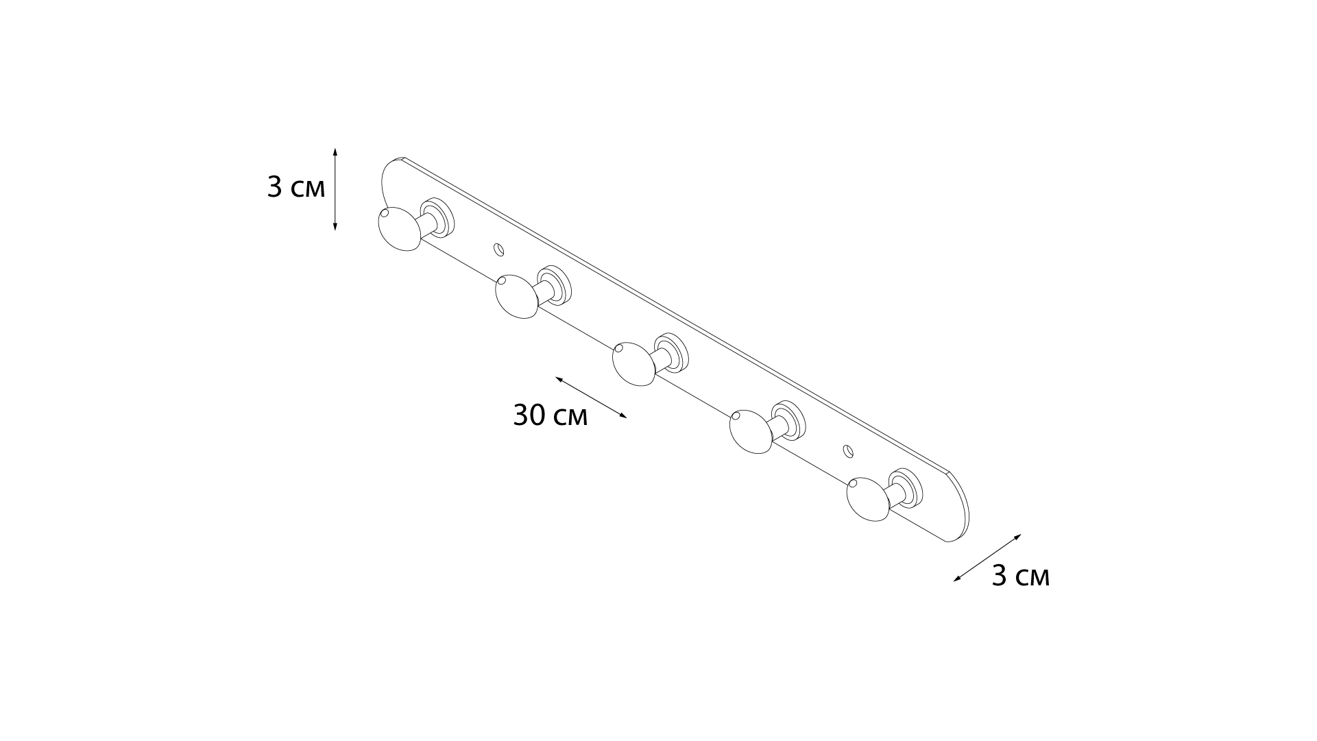 Планка 5 крючков Fixsen FX-1415 Планка 5 крючков Fixsen FX-1415