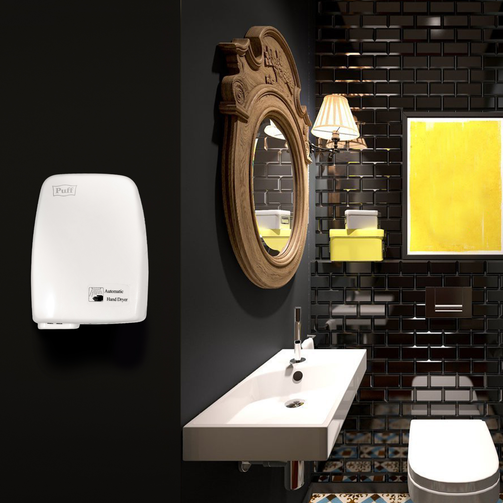 Электросушитель для рук PUFF-120 малошумный, белый 1,2 кВт (1401.334)