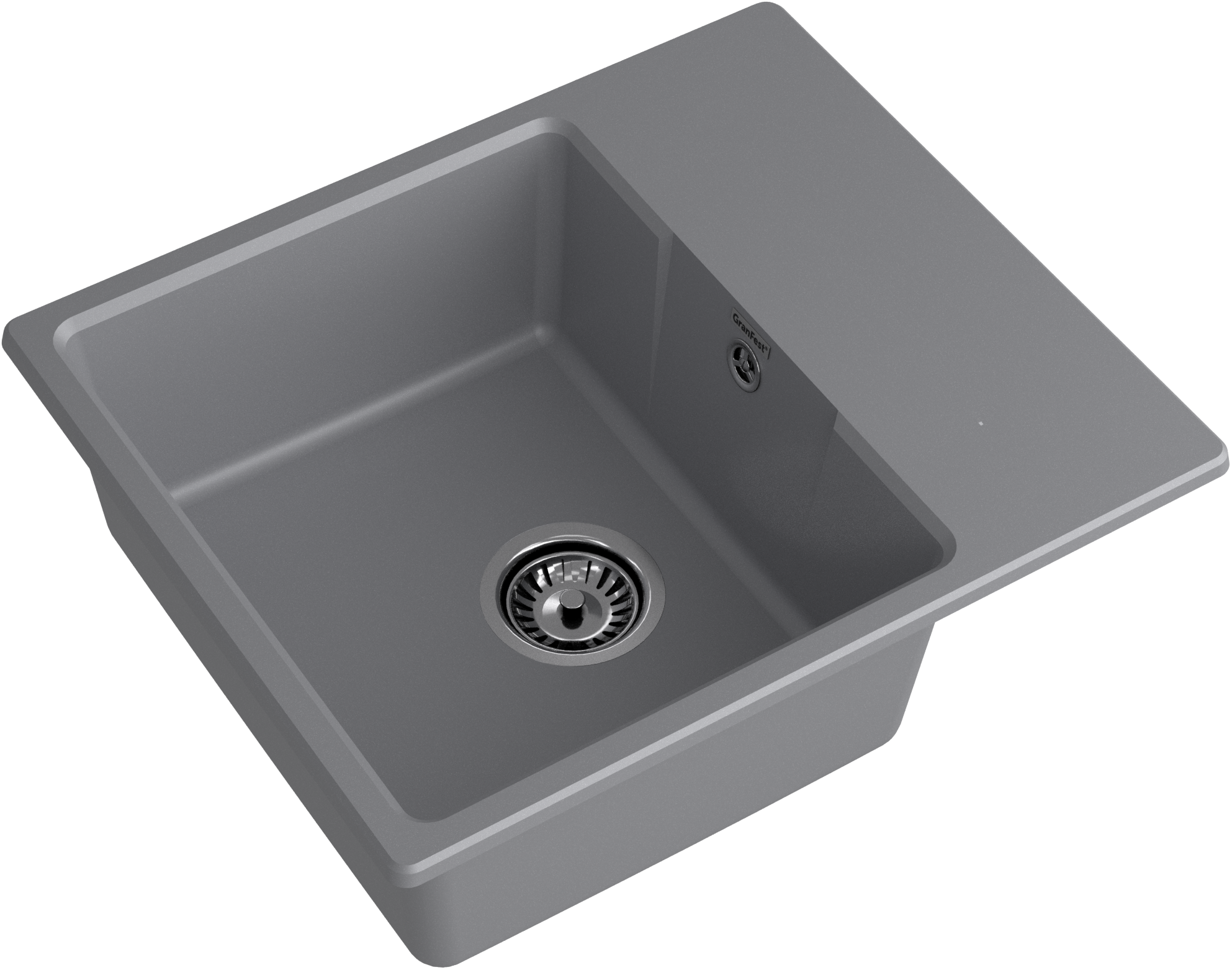 GRANFEST Мойка URBAN 658L  1-чаша+крыло 580*490мм темно-серый арт.GF-UR-