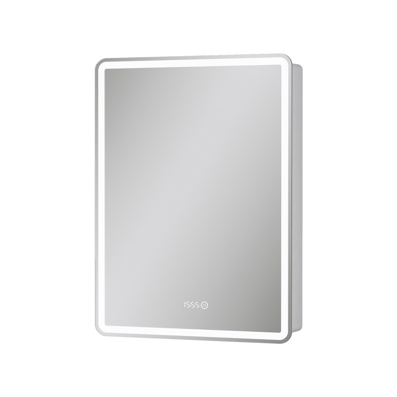 Зеркальный шкаф EQUIL Nice LED 60 с часами правый белый Зеркальный шкаф EQUIL Nice LED 60 с часами правый белый