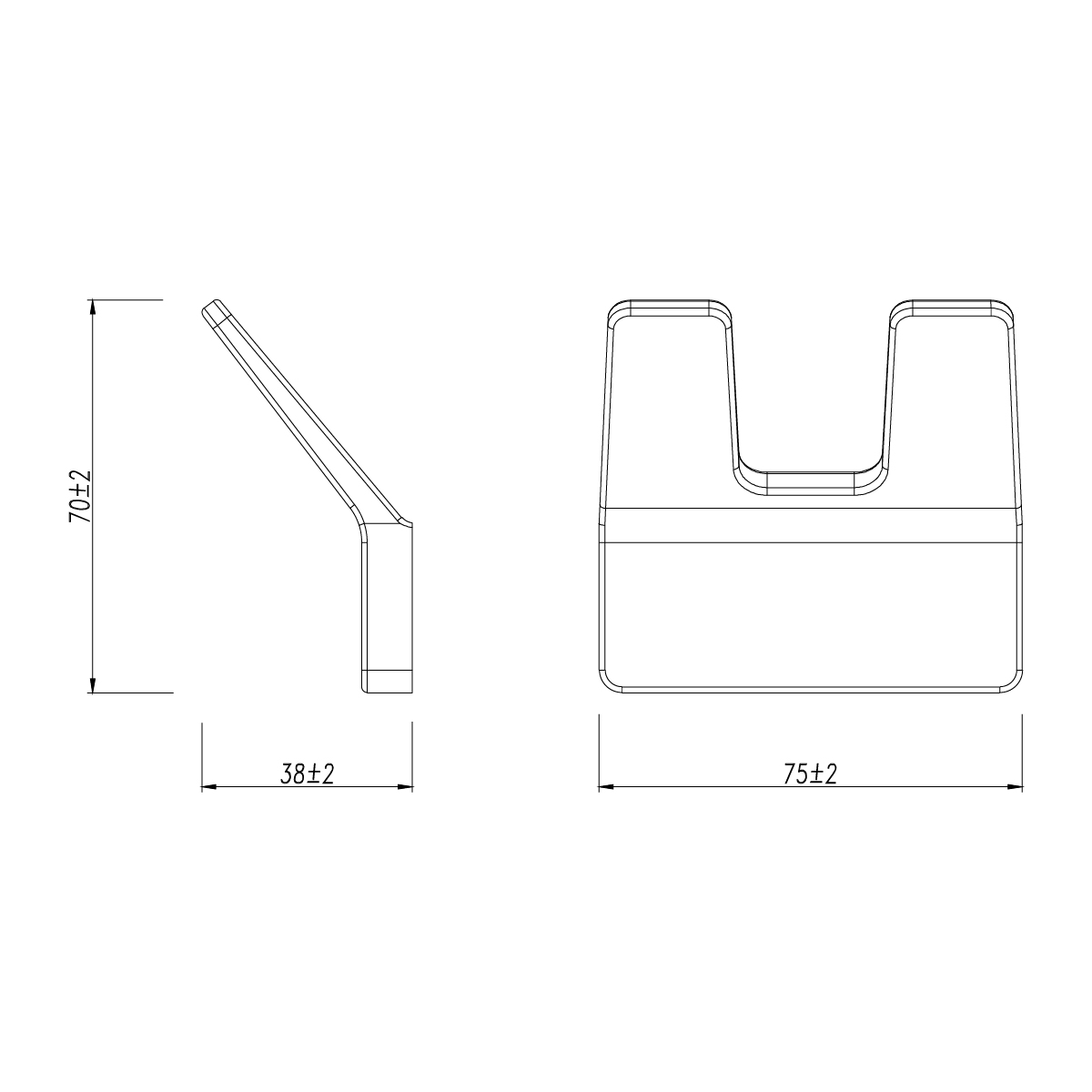 Крючок двойной SMOOTH LINE для полотенец, графит Крючок двойной SMOOTH LINE для полотенец, графит