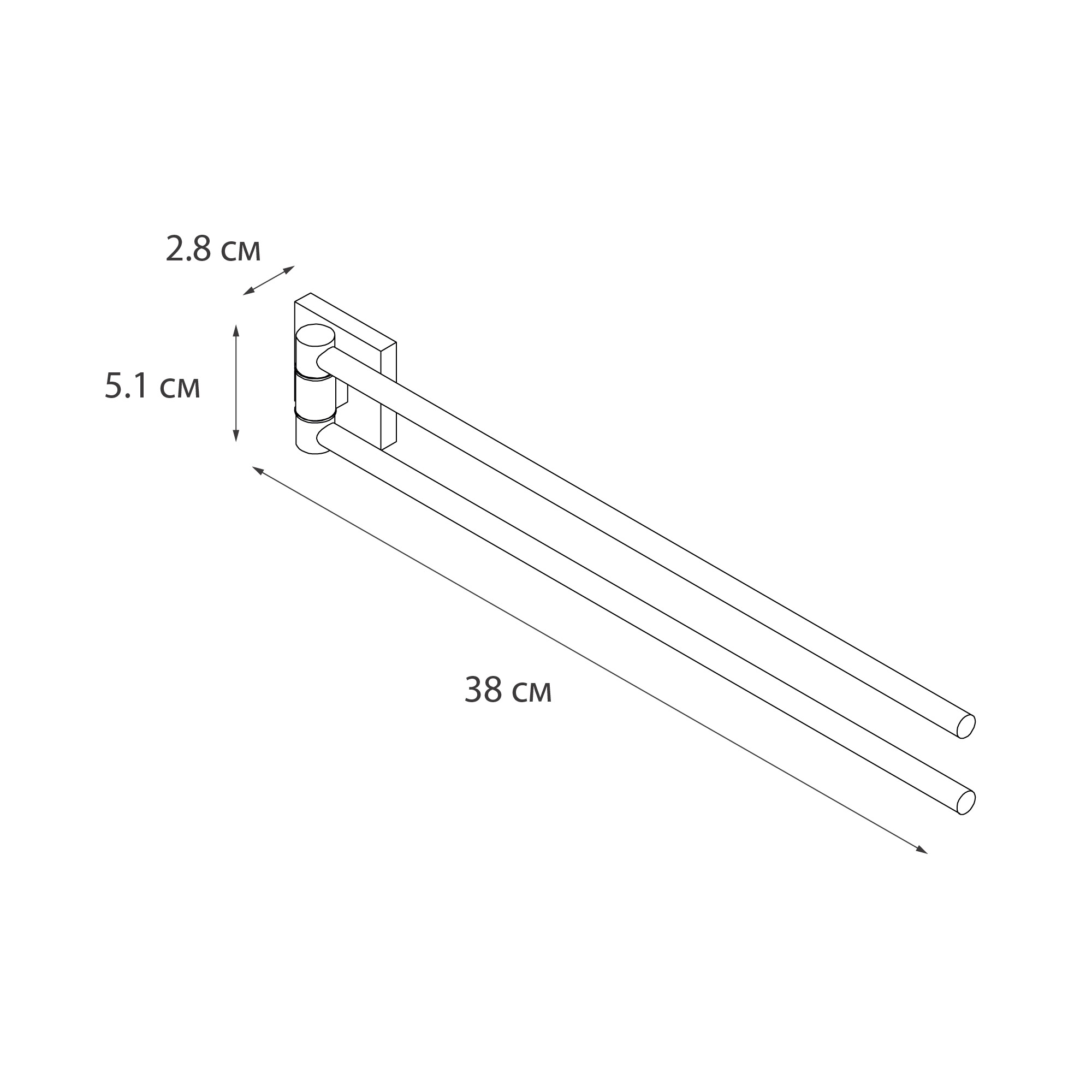 Полотенцедержатель рога 2-ой FIXSEN Lux Satin сатин (FX-16002A)