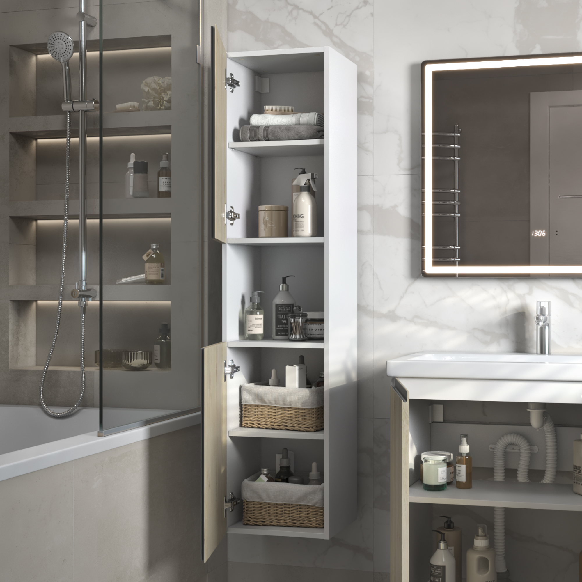 Шкаф-пенал VIGO Yuma 35 подвесной 345 дуб давос