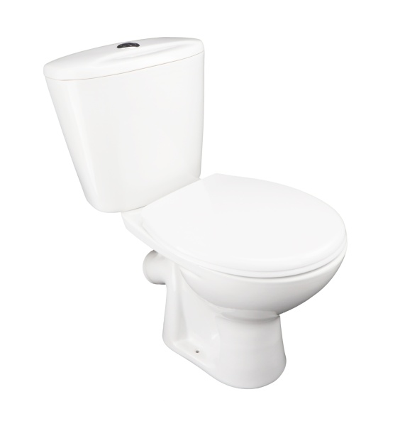 Унитаз-компакт "Универсал NEW 45" наклонный выпуск, кнопка, нижняя подводка, арматура, сиденье Псков