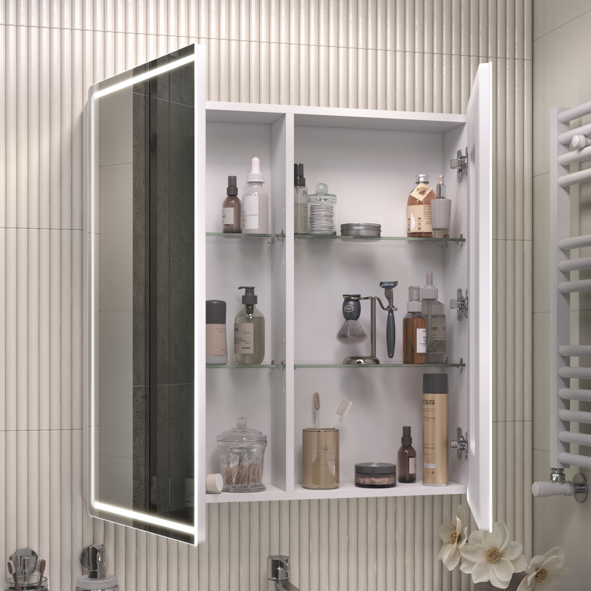 Зеркальный шкаф VIGO Geometry Comfort 80 подвесной белый (221)