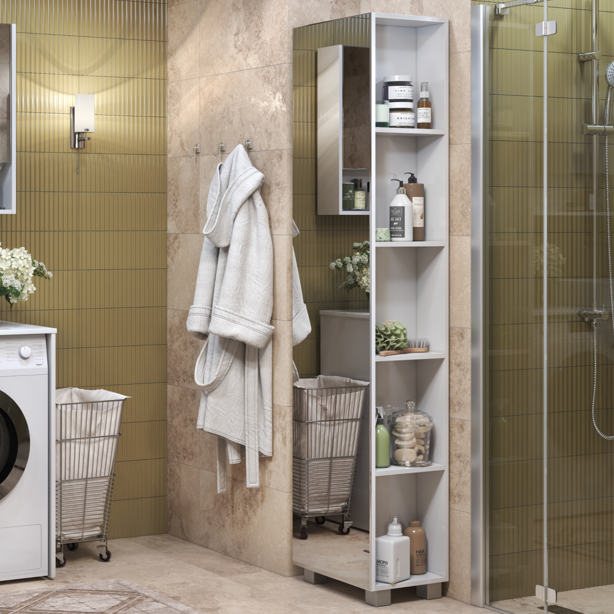 Зеркальный шкаф-пенал VIGO Urban 45 напольный белый (pn.URB.45) Зеркальный шкаф-пенал VIGO Urban 45 напольный белый (pn.URB.45)