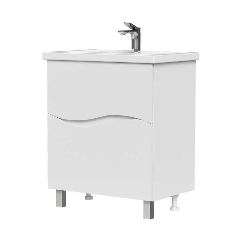 Тумба Volna 70, напольная, 2 ящ., белая (под раковину Фостер 70), VOLNA