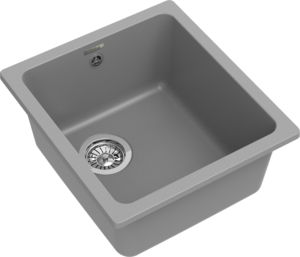 RIVELATO Мойка BERKANA 35 подст.монтаж 1-чаш 415*455 grigio metallizzato арт. RIVELATO Мойка BERKANA 35 подст.монтаж 1-чаш 415*455 grigio metallizzato арт.
