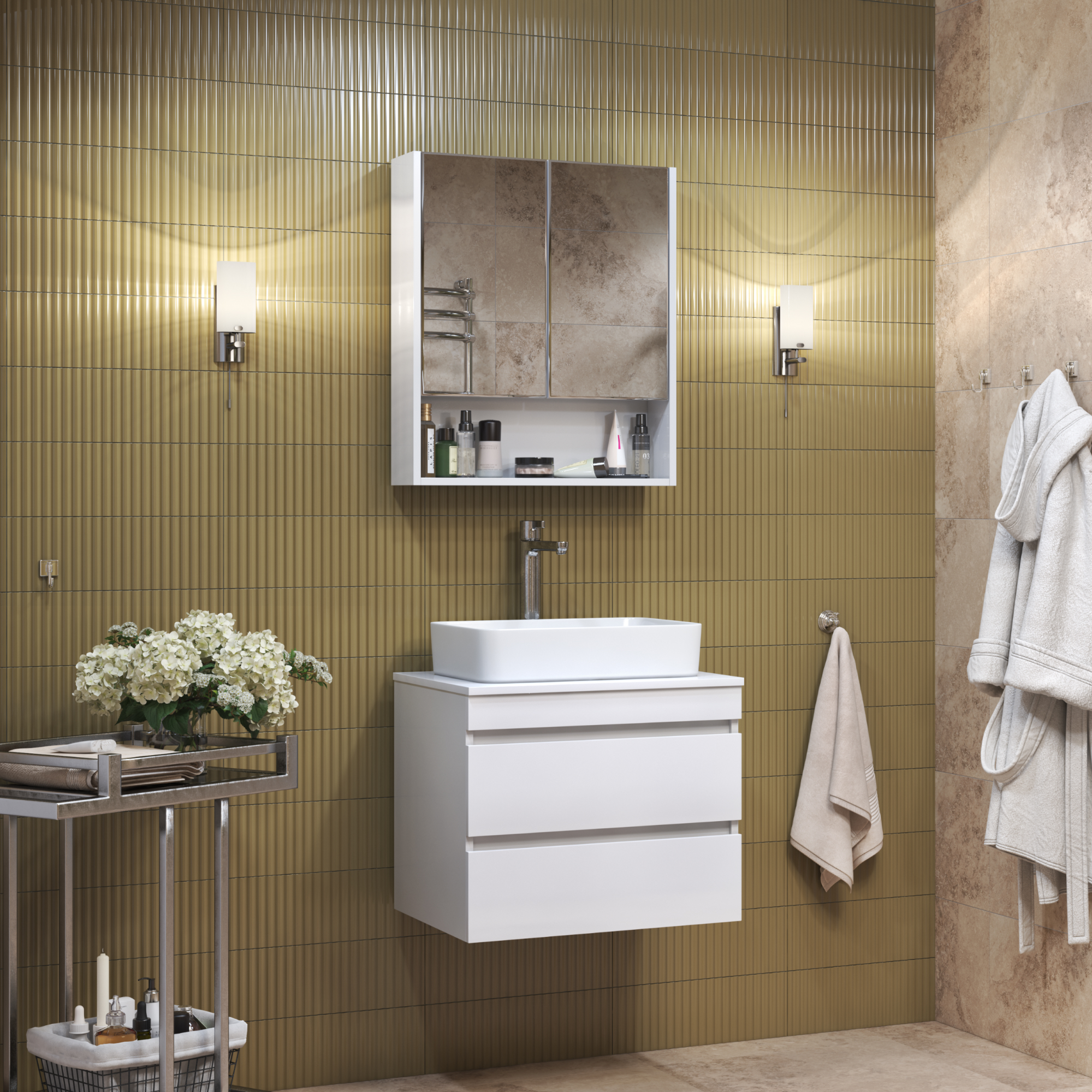 Зеркальный шкаф VIGO Urban 60 подвесной белый (zsh.URB.60) Зеркальный шкаф VIGO Urban 60 подвесной белый (zsh.URB.60)