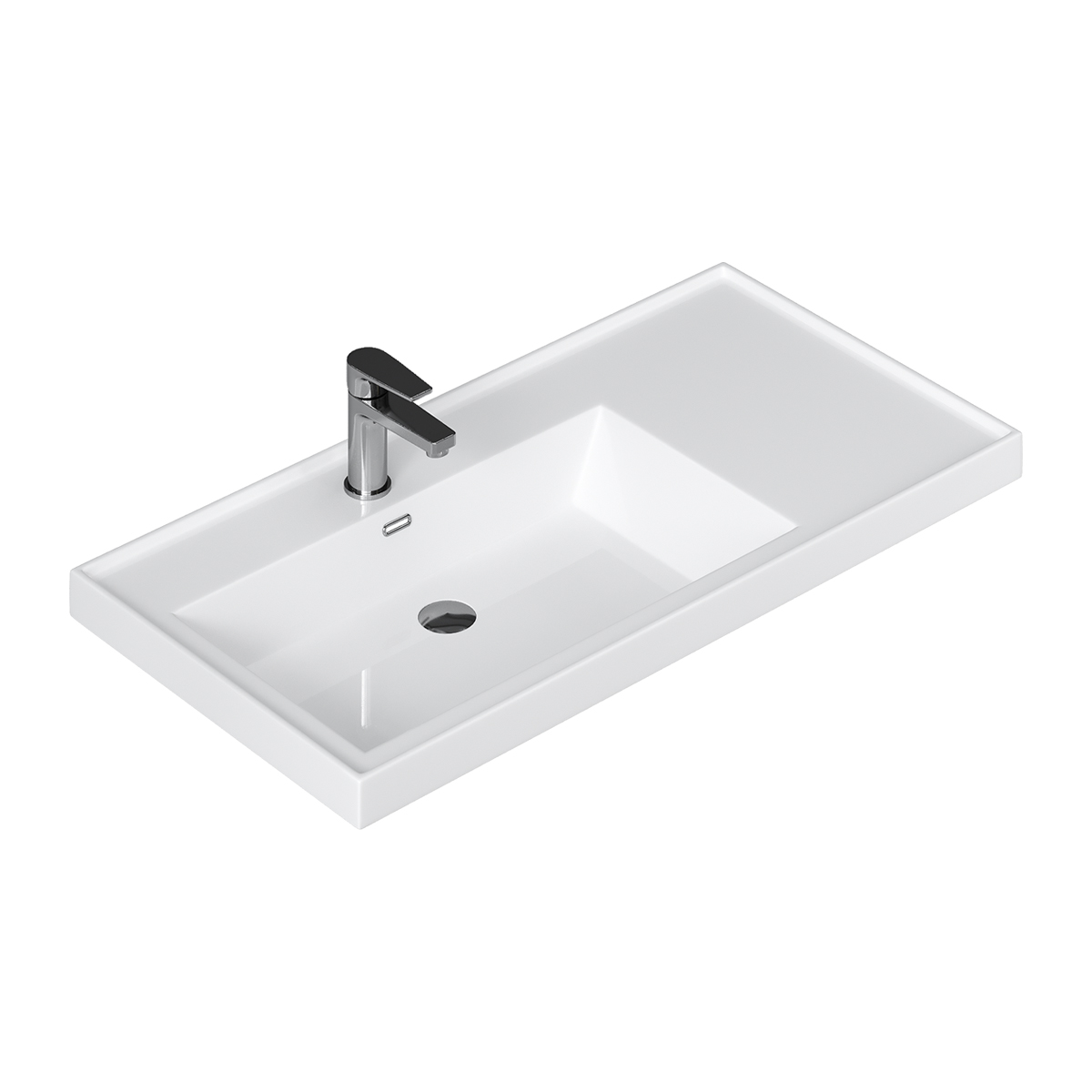 Раковина 78857 (90)L, встраиваемая, белая, EQUIL Раковина 78857 (90)L, встраиваемая, белая, EQUIL