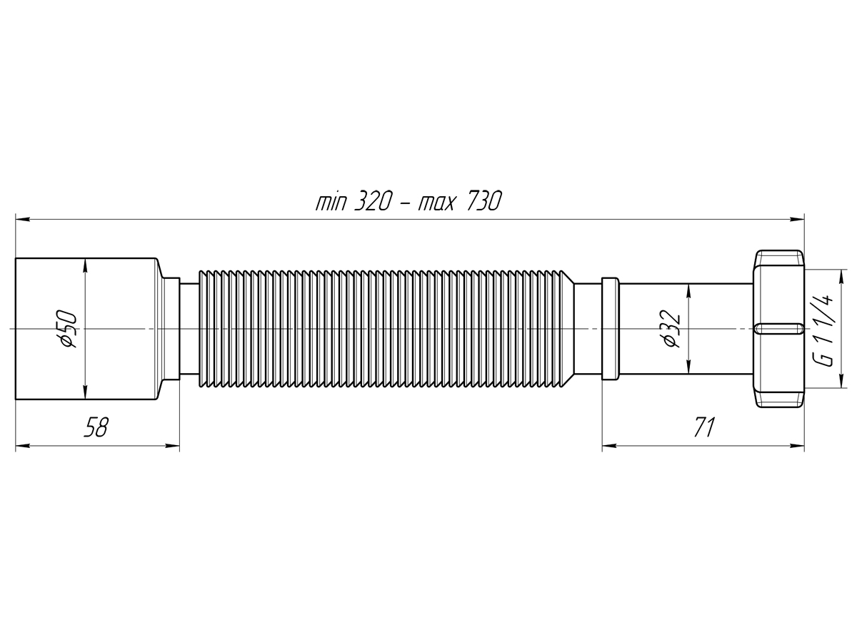 Гибкая труба 1 1/4"*50, ANI PLAST Гибкая труба 1 1/4"*50, ANI PLAST