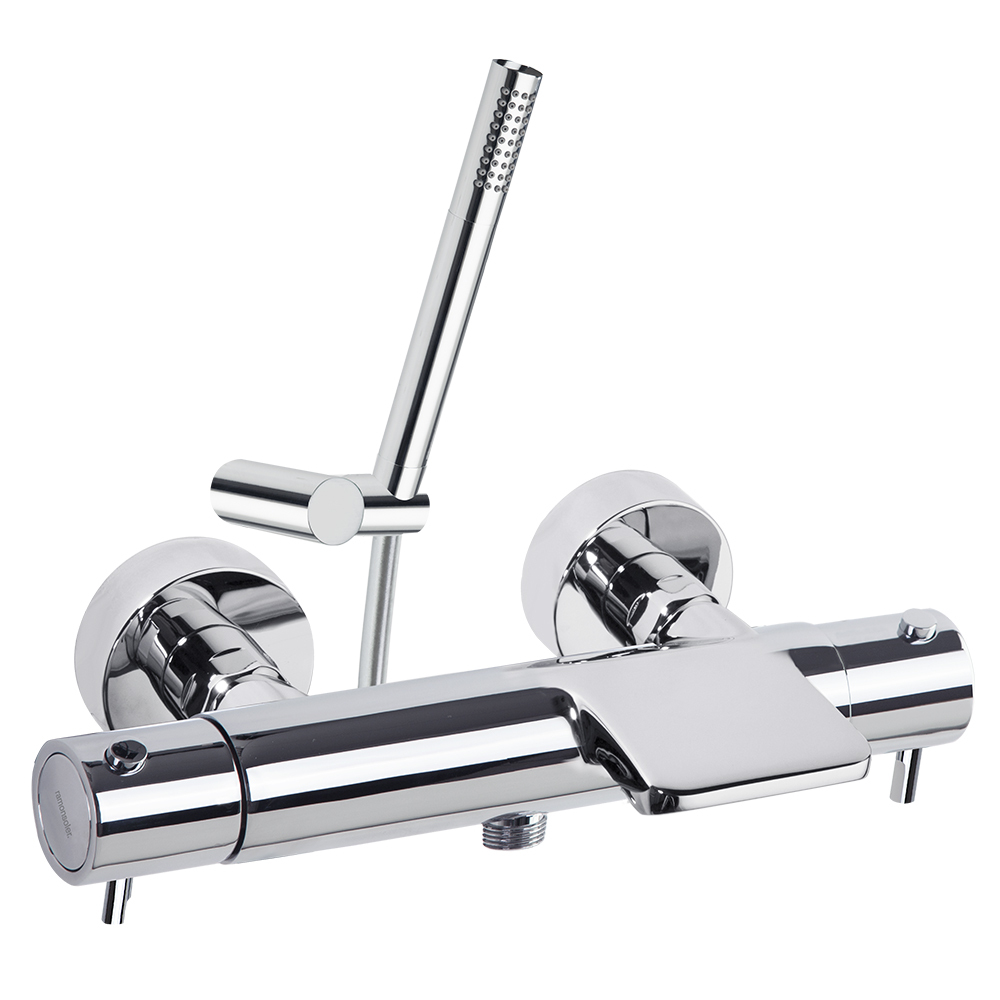 Термостатический смеситель для ванны наружнего монтажа с каскадным изливом и душевым комплектом ODIS