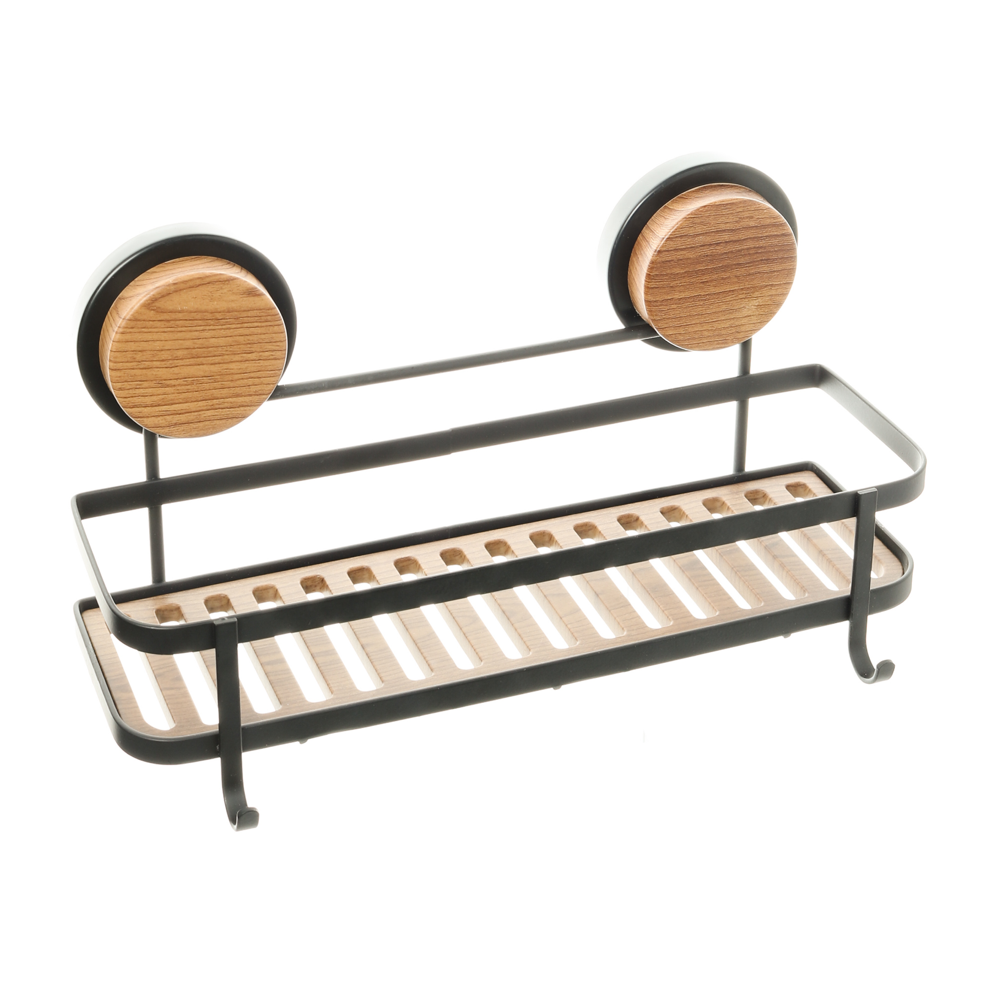 Полка прямая одноэтажная черная-дерево FIXSEN Magic (FX-950B-1)