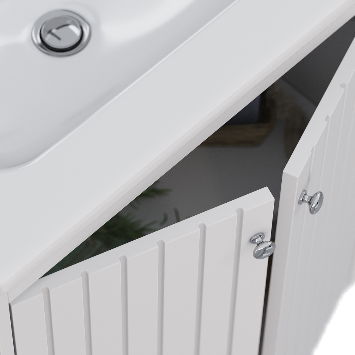 Тумба Lemark ROMANCE 60 см под 1 раковину, подвесная/напольная, 2-х дверная, цвет корпуса, фасада: Б