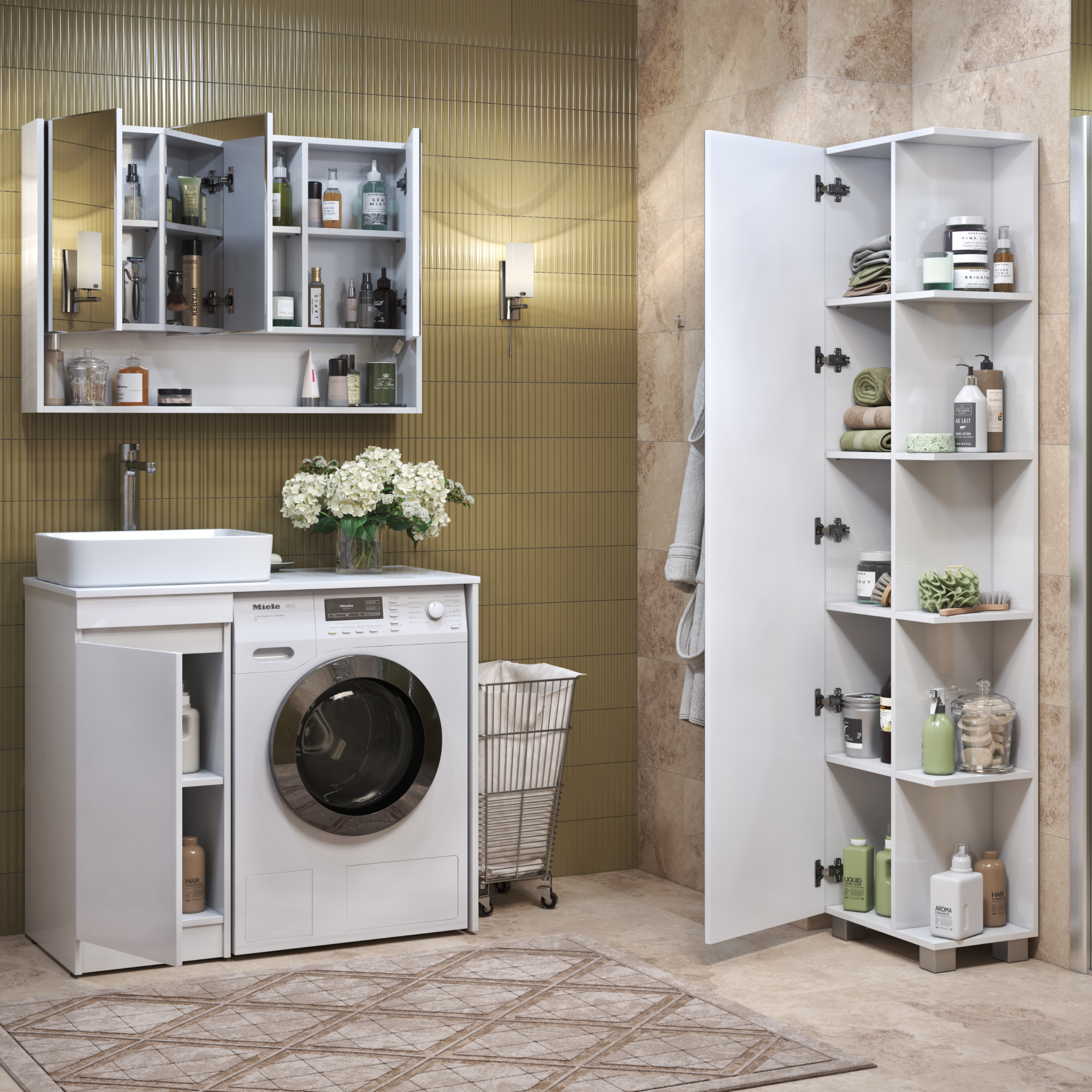 Зеркальный шкаф-пенал VIGO Urban 45 напольный белый (pn.URB.45) Зеркальный шкаф-пенал VIGO Urban 45 напольный белый (pn.URB.45)