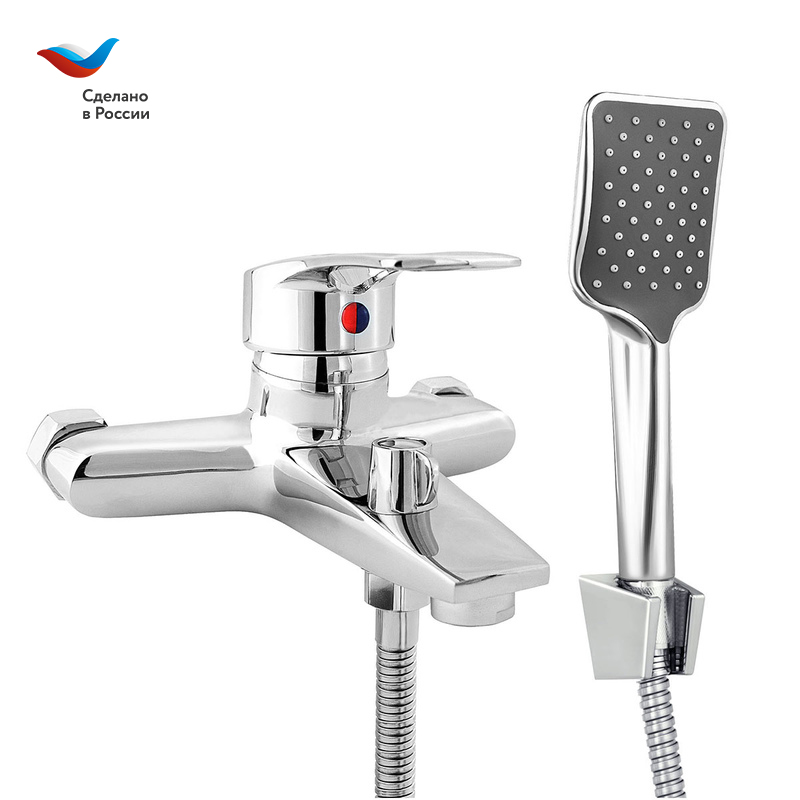 ПРОРАБ Смеситель для ванны с коротким изливом.одноручный.Дивертор поворотный, СЛАВЕН, Ц33