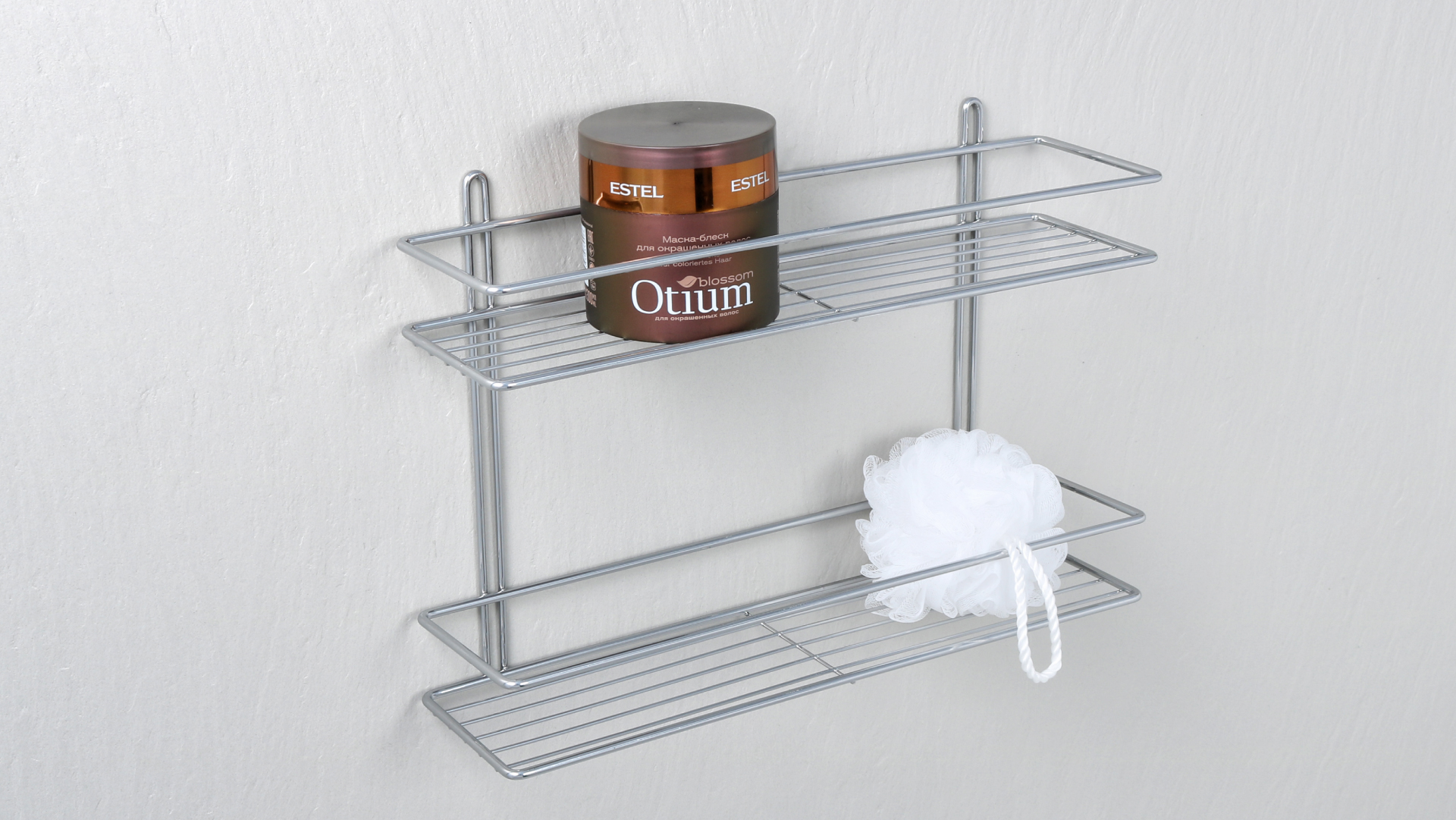 Полка прямая двухэтажная серый Fixsen FX-730-2