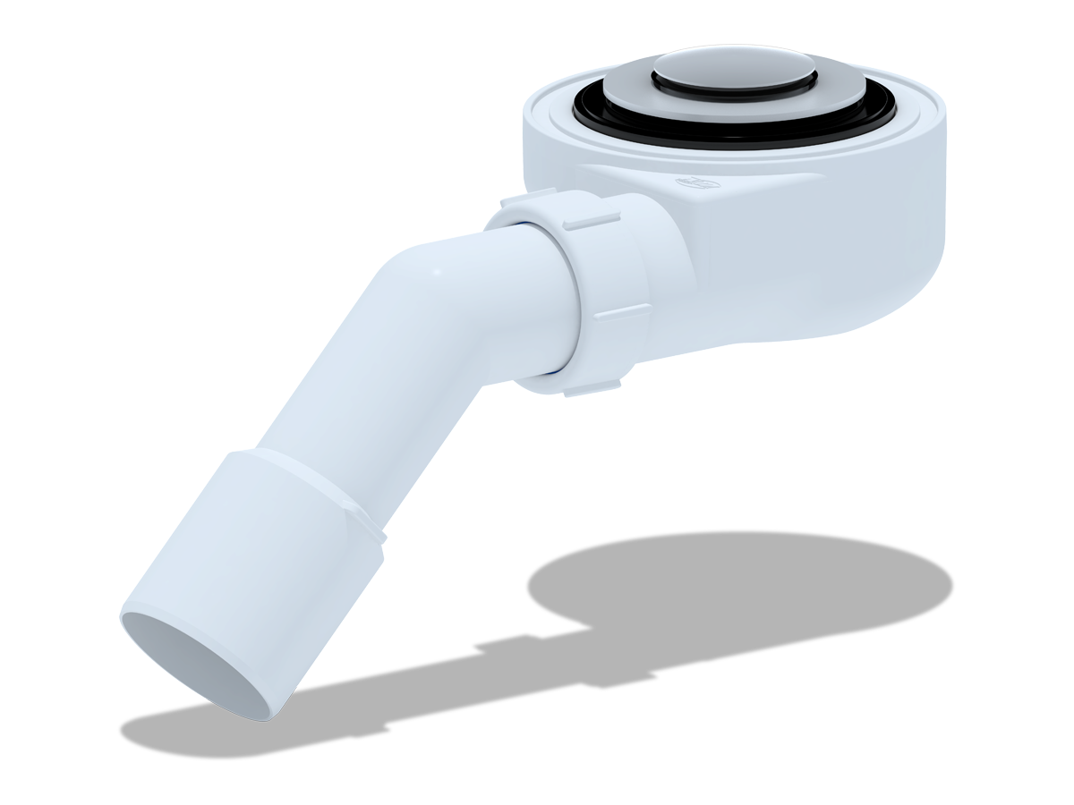 Сифон для душевого поддона АНИ Пласт E451CLS 1 1/2 дюйма 60 клик-клак сетка с переходной трубой 45° 40/50