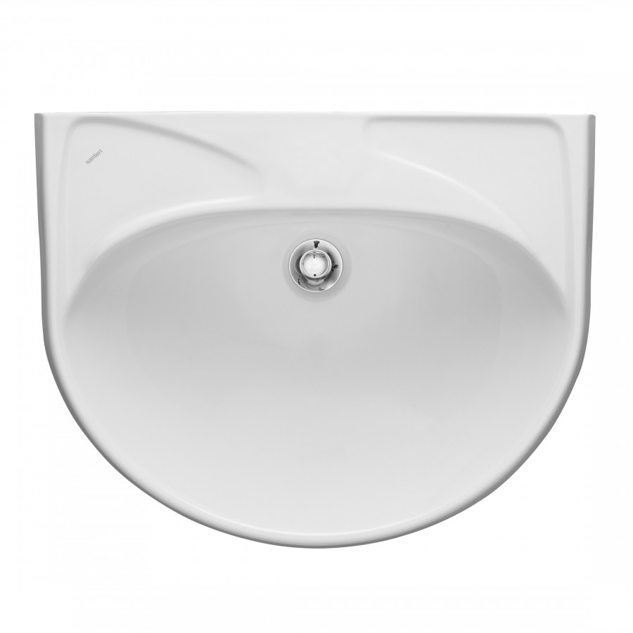 Умывальник "Вест" 57,5 см. без отв., с переливом (хром. кольцо) 1 сорт SANTERI Умывальник "Вест" 57,5 см. без отв., с переливом (хром. кольцо) 1 сорт SANTERI