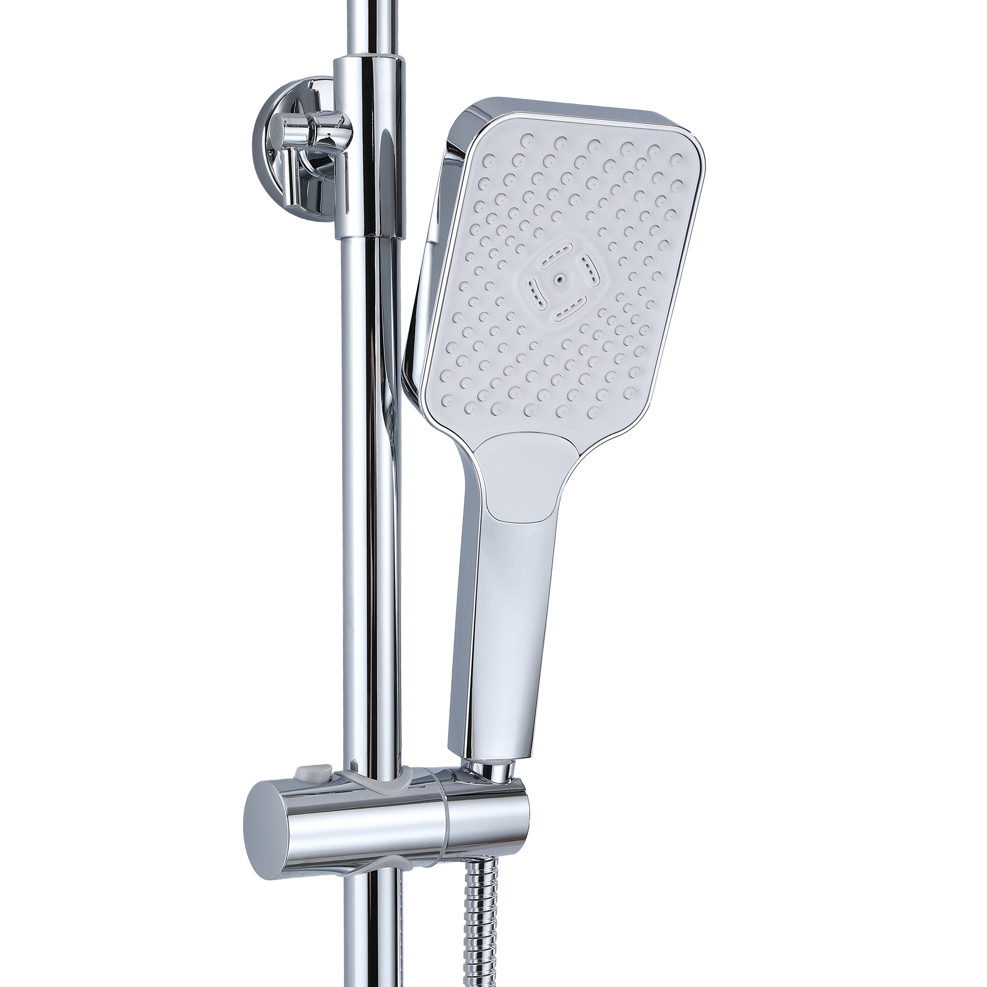RAIN Смеситель для ванны с душевой стойкой и тропическим душем, хром, TOKITO