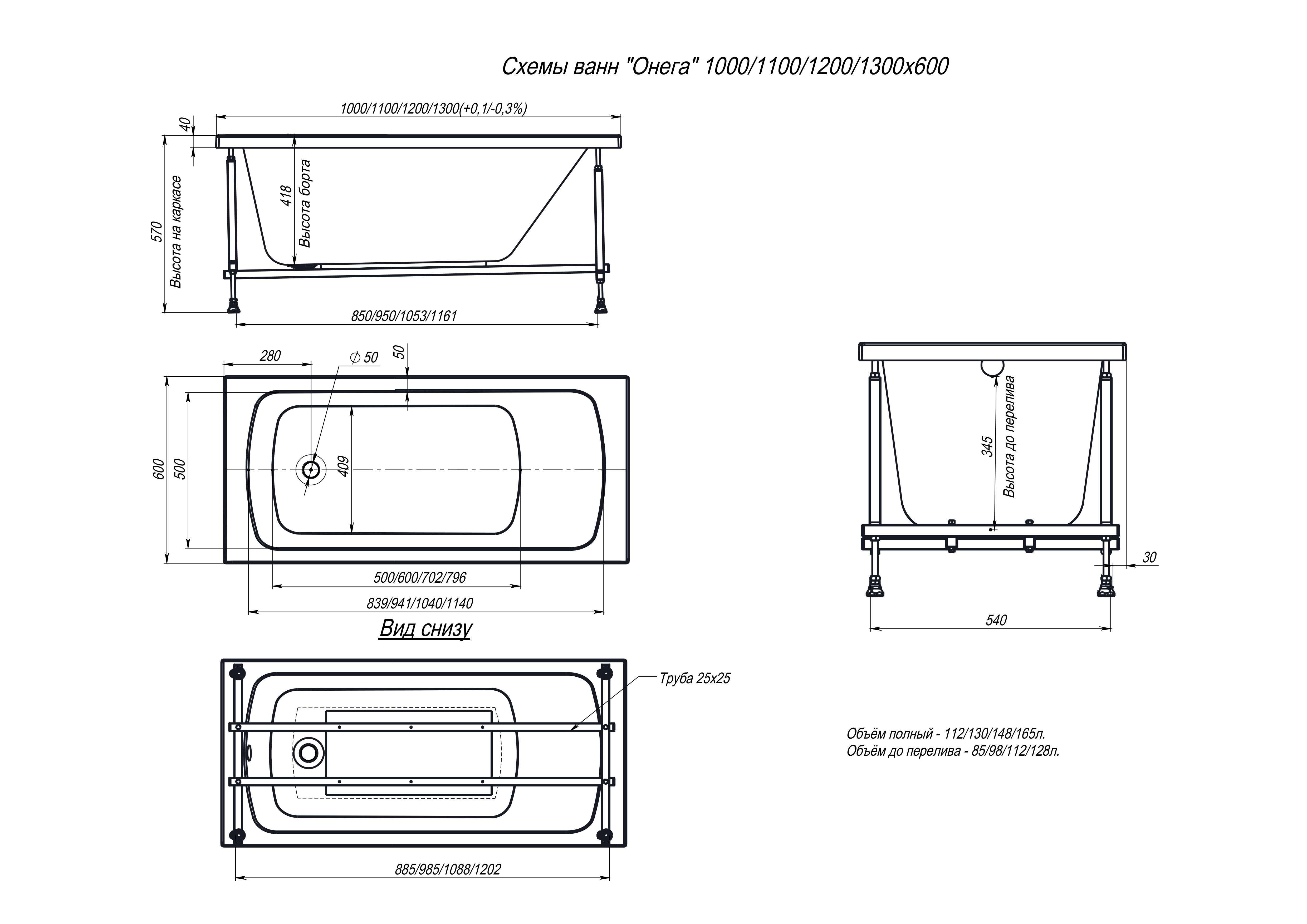 Ванна акриловая ALEX BAITLER ONEGA 120*60 белая