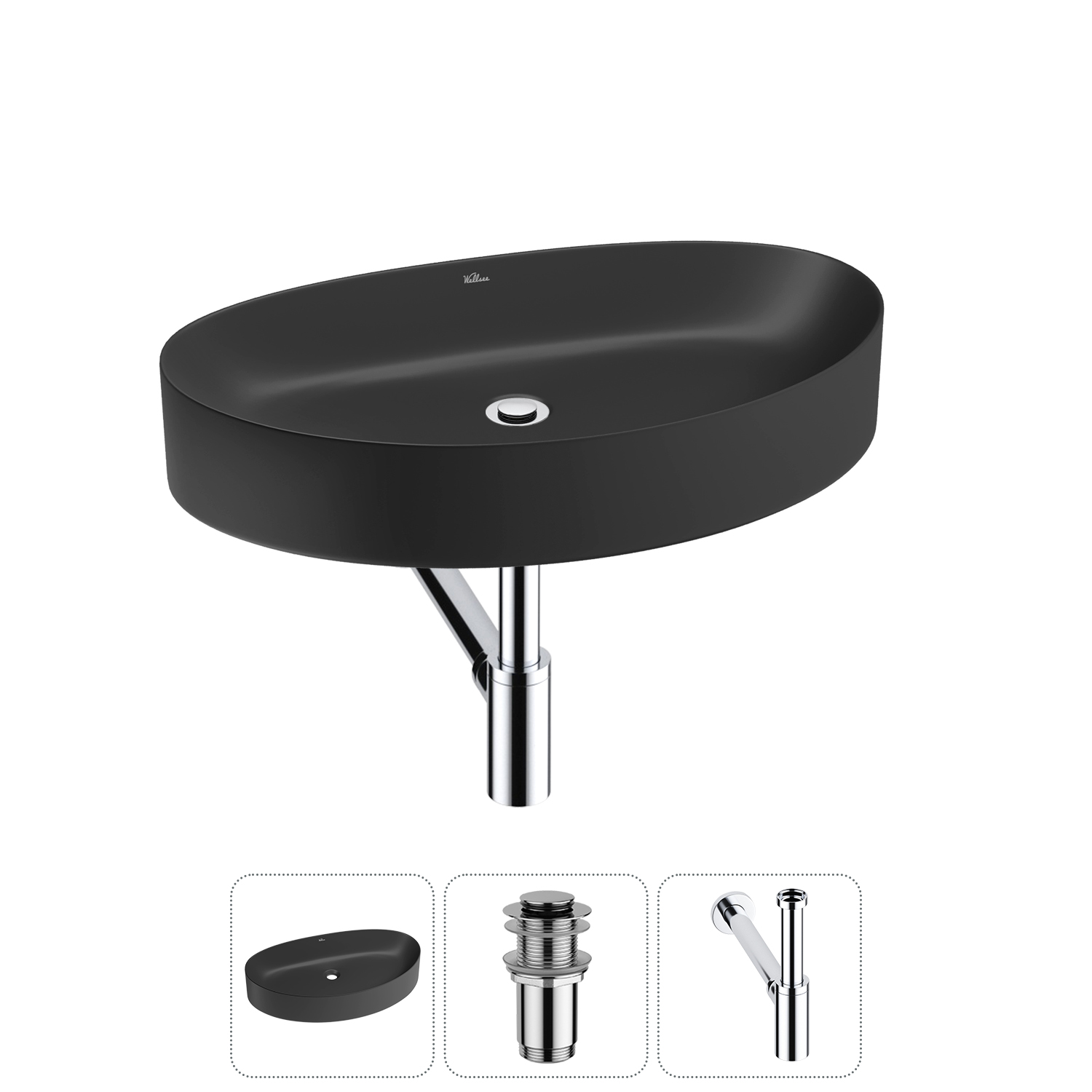 Накладная раковина для ванной комнаты Wellsee Belle Spa 2.0 20212624R в наборе 3 в 1: раковина матов