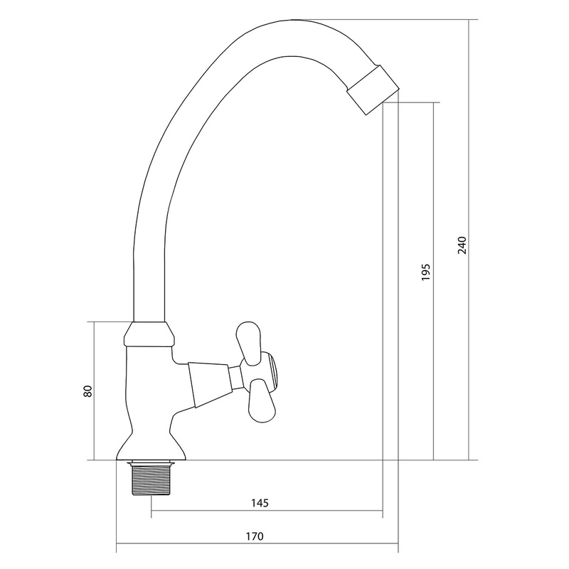 Кран для холодной воды СЛАВЕН Прораб СЛ-ОД-О13 хром