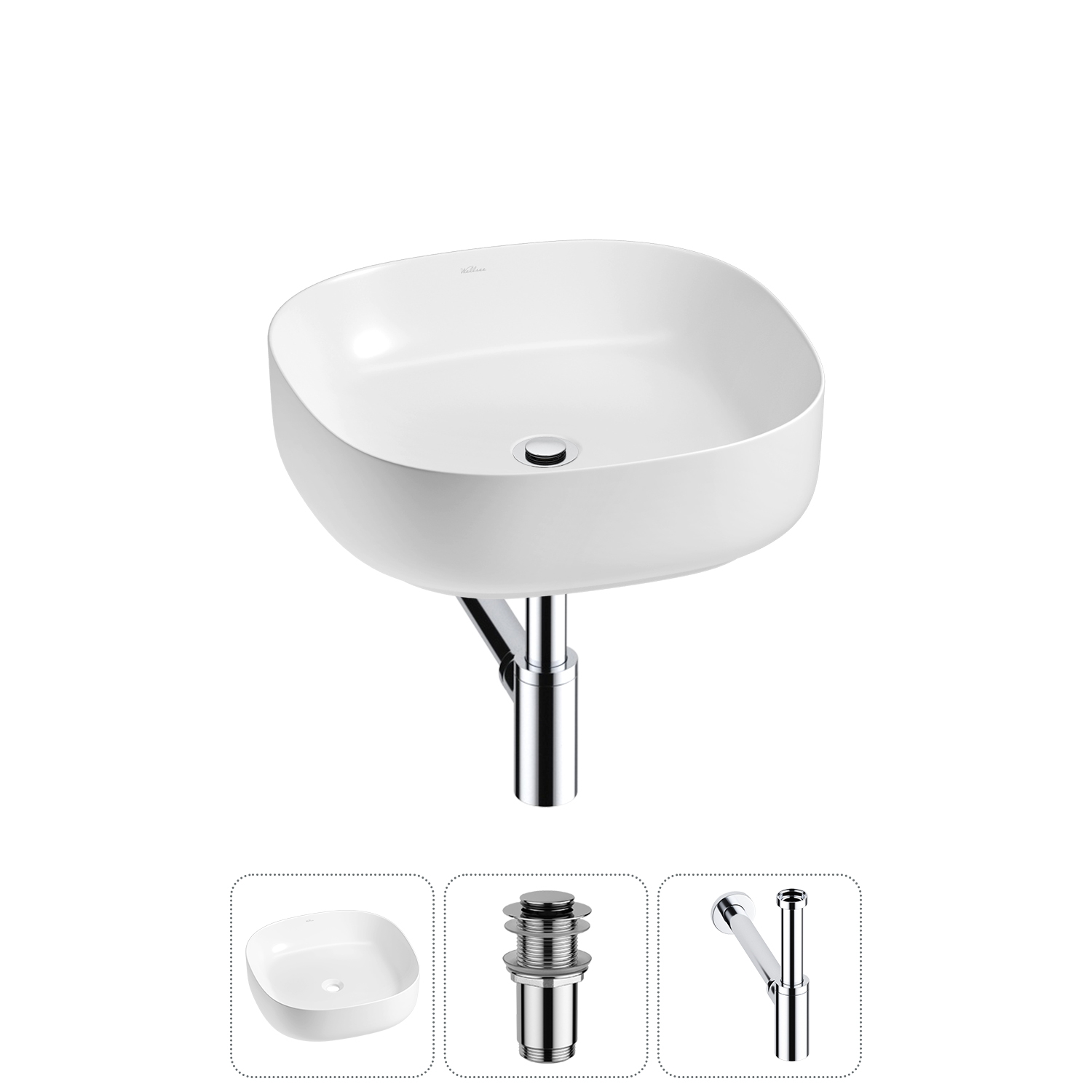 Накладная раковина для ванной комнаты Wellsee Belle Spa 3.0 20212693R в наборе 3 в 1: раковина белый