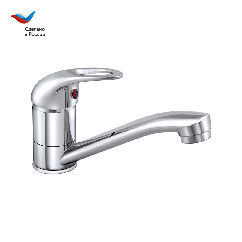 ПРОРАБ Смеситель для мойки с коротким изливом (б/з подвод.), одноручный, СЛАВЕН, Р20