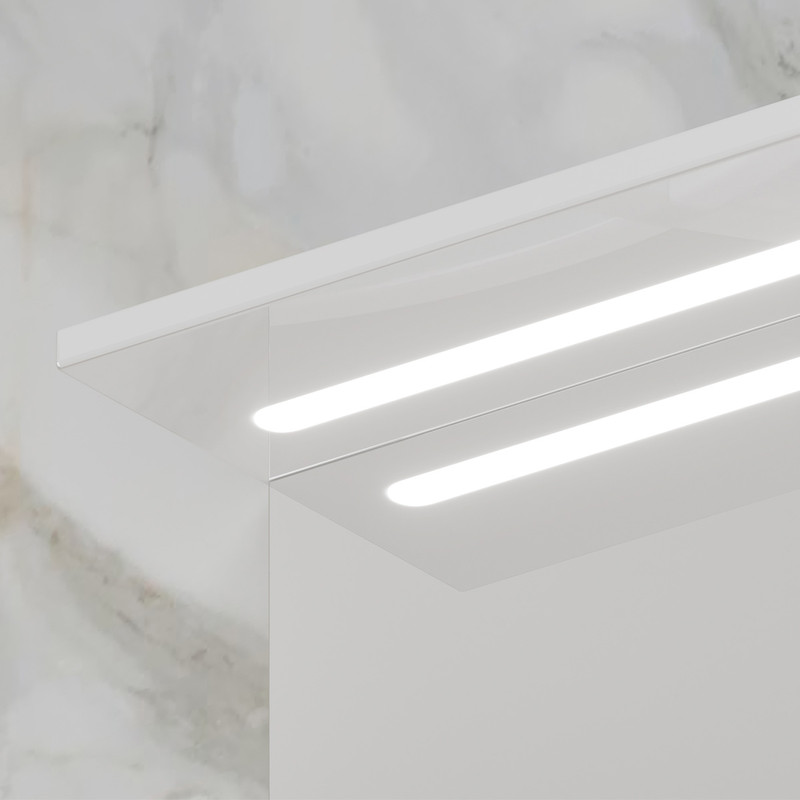 Зеркало-шкаф Milenal 55, с LED подсветкой, подвесной, правый, белый, VOLNA