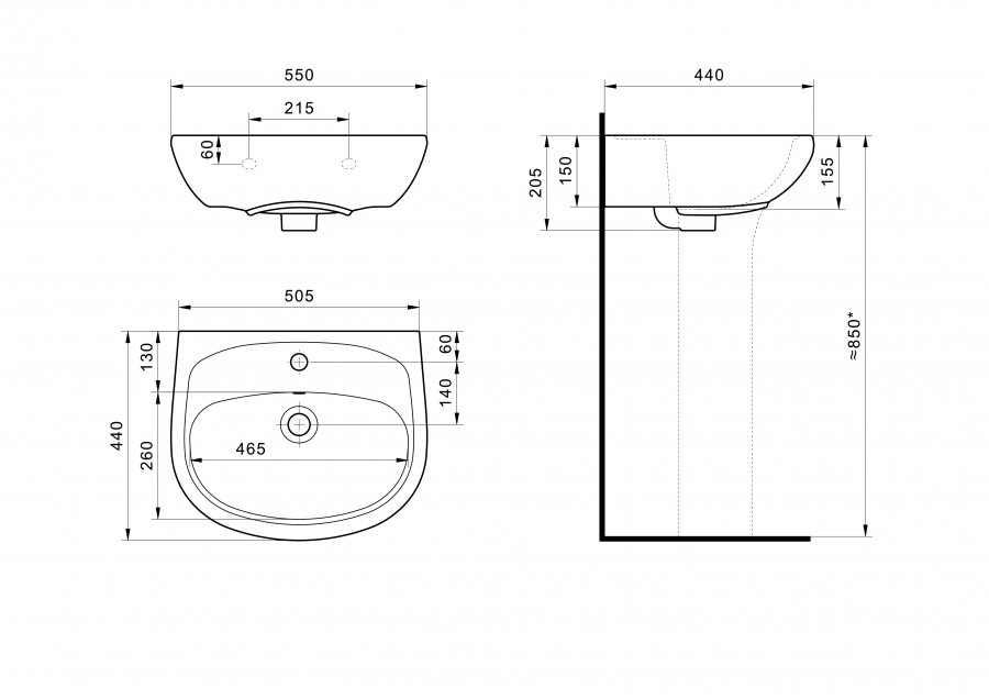 АНИМО Умывальник 55 см., хр.кольцо, крепление, САНТЕК АНИМО Умывальник 55 см., хр.кольцо, крепление, САНТЕК