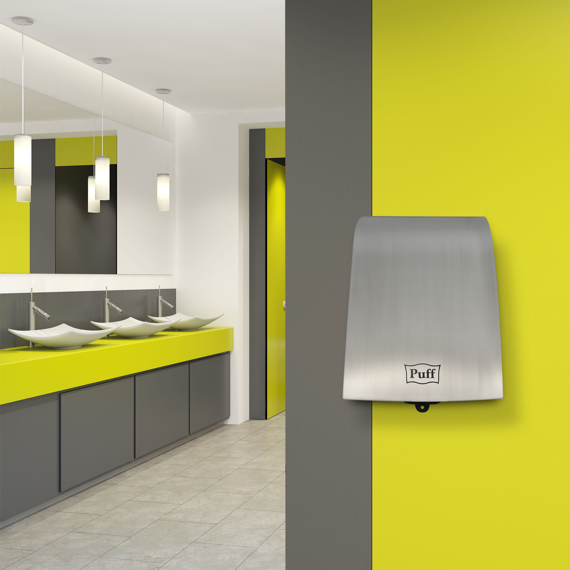 Электросушитель для рук PUFF-8950 высокоскоростной, антивандальный, хром 1 кВт (1401.381)