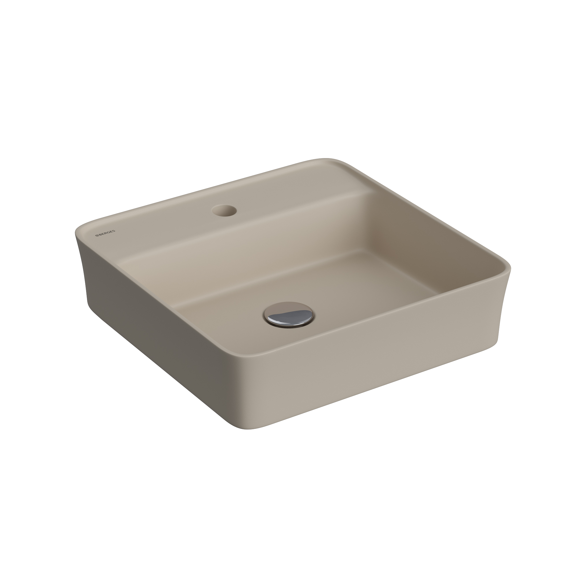 Раковина Ego SL накладная, 45x45 см, с отверстием под смеситель, квадратная, жасмин матовый, BERGES