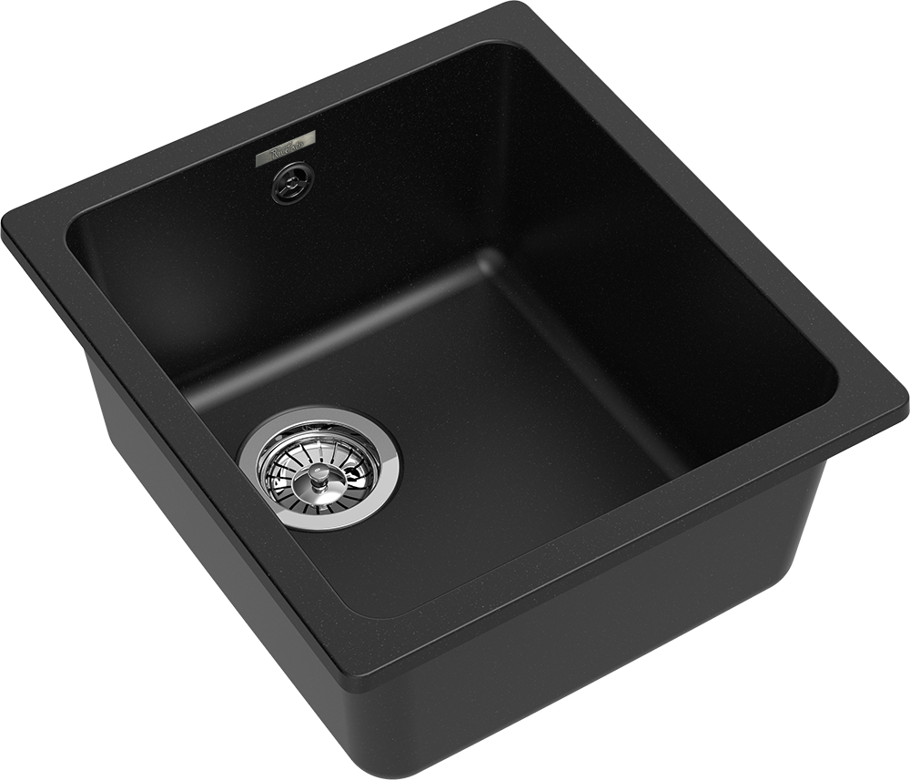 RIVELATO Мойка BERKANA 35 подст.монтаж 1-чаш 415*455 nero арт. RIVELATO Мойка BERKANA 35 подст.монтаж 1-чаш 415*455 nero арт.