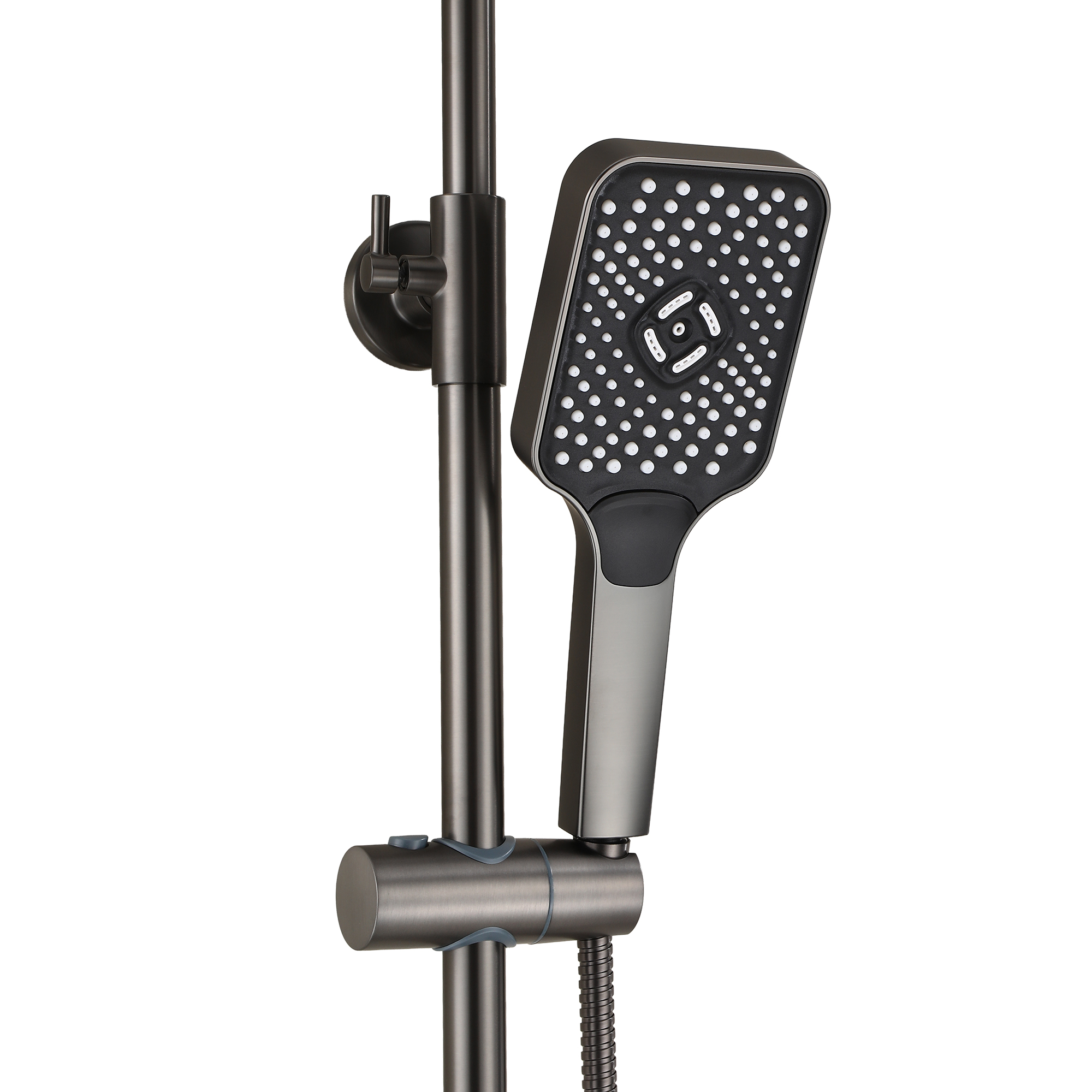 Душевая система TOKITO RAIN с термостатом вороненая сталь (TOK-RAI-1028GM)