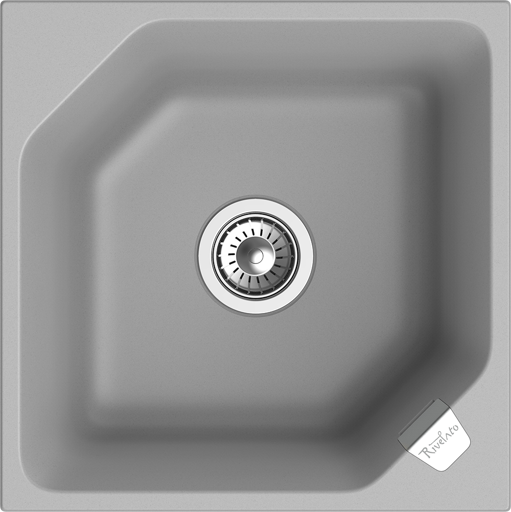 RIVELATO Мойка LOCUS 50  1-чаш 500*500 grigio metallizzato арт. RIVELATO Мойка LOCUS 50  1-чаш 500*500 grigio metallizzato арт.