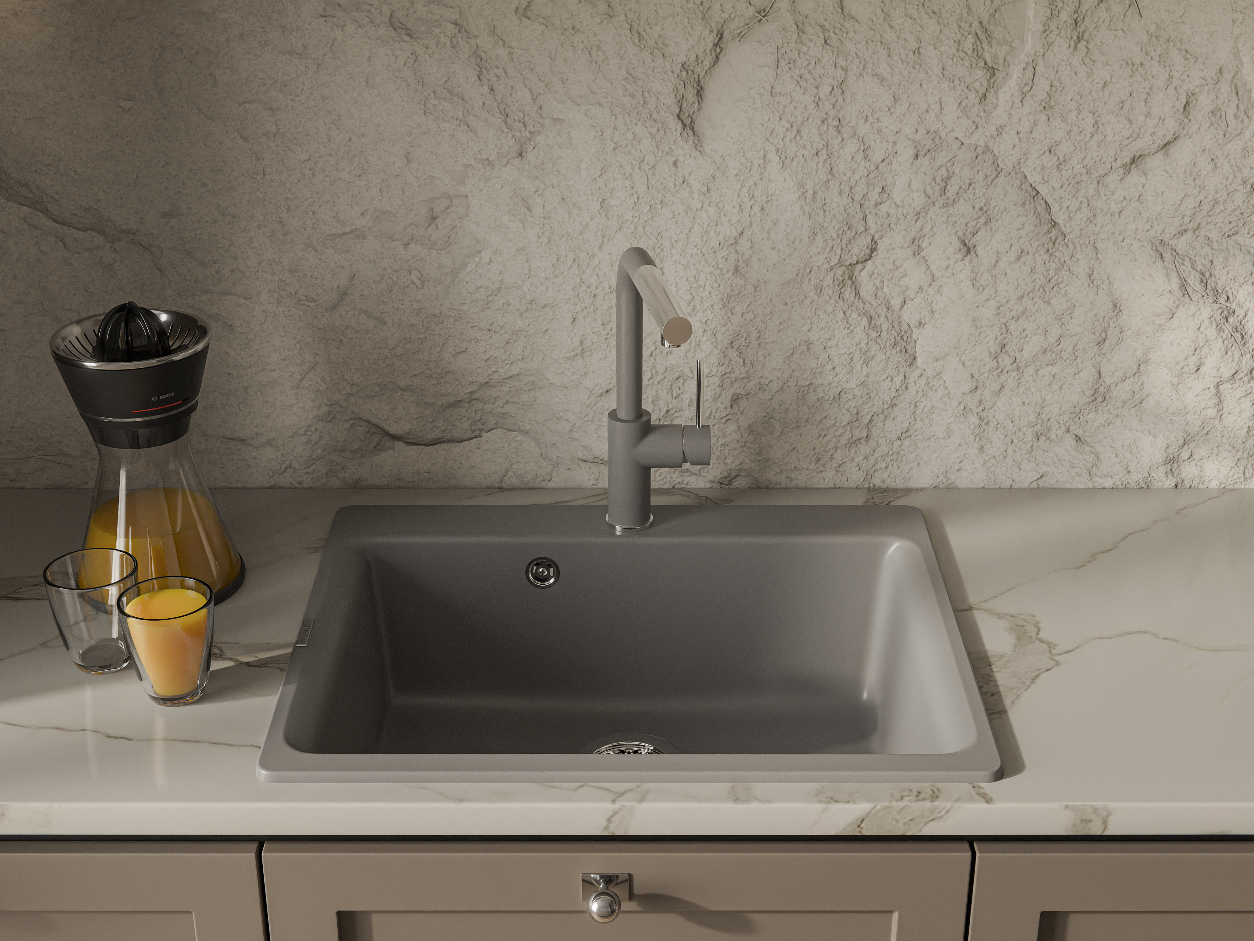 RIVELATO Мойка AXEL 60  1-чаша 630*520мм grigio metallizzato арт.