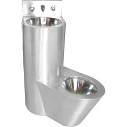 Туалет из нержавеющей стали с умывальником COMBI антивандальный правый Туалет из нержавеющей стали с умывальником COMBI антивандальный правый